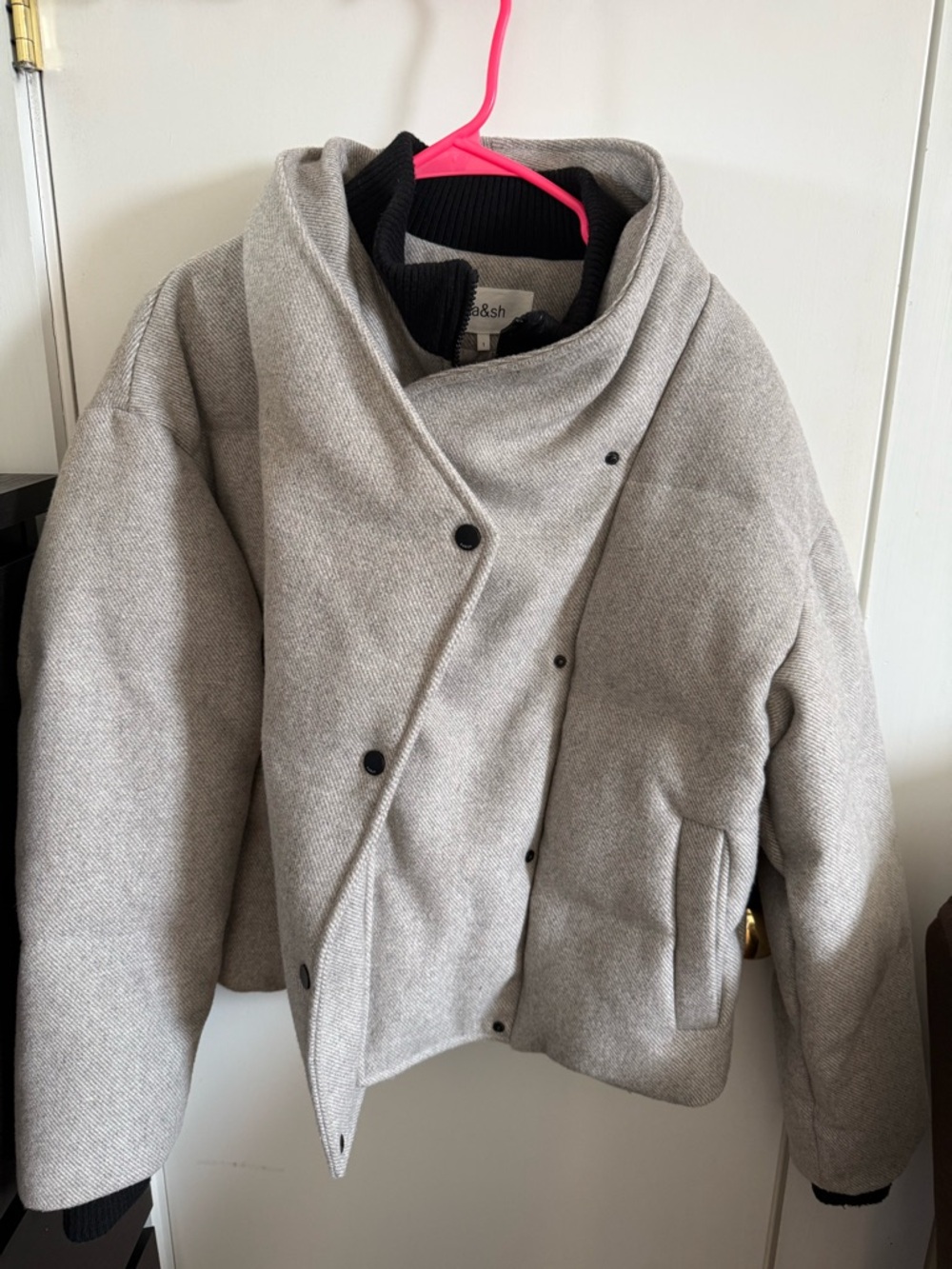 ba&sh light grey Boston puffer Jacket